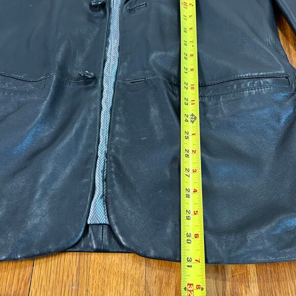 Mens Crémieux Genuine Lambskin Black Leather Blazer Size M - Picture 12 of 15